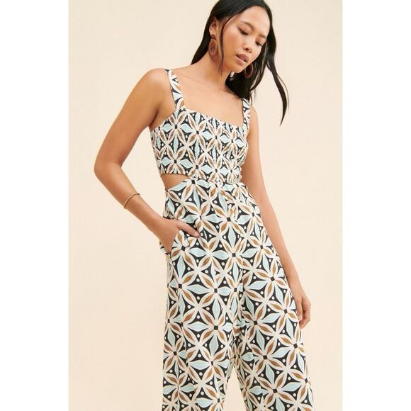 New Anthropologie The Piper Bandeau Cutout Jumpsuit Sz Medium - Picture 4 of 9